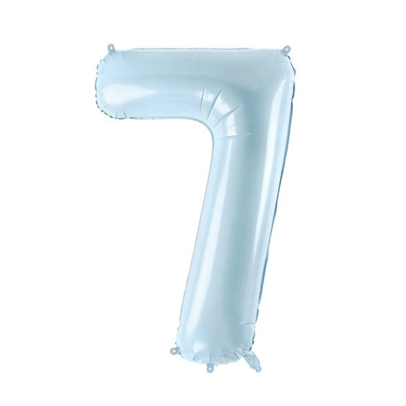 folieballon cijfer nummer feest deco decoratie verjaardag leeftijd zacht blauw