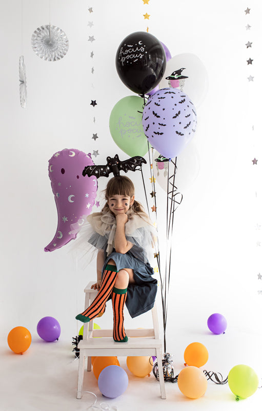 Folieballon spook paars roze halloween deco
