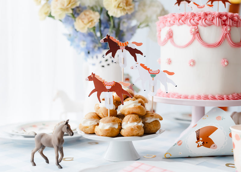 Paarden taarttoppers - 6 stuks