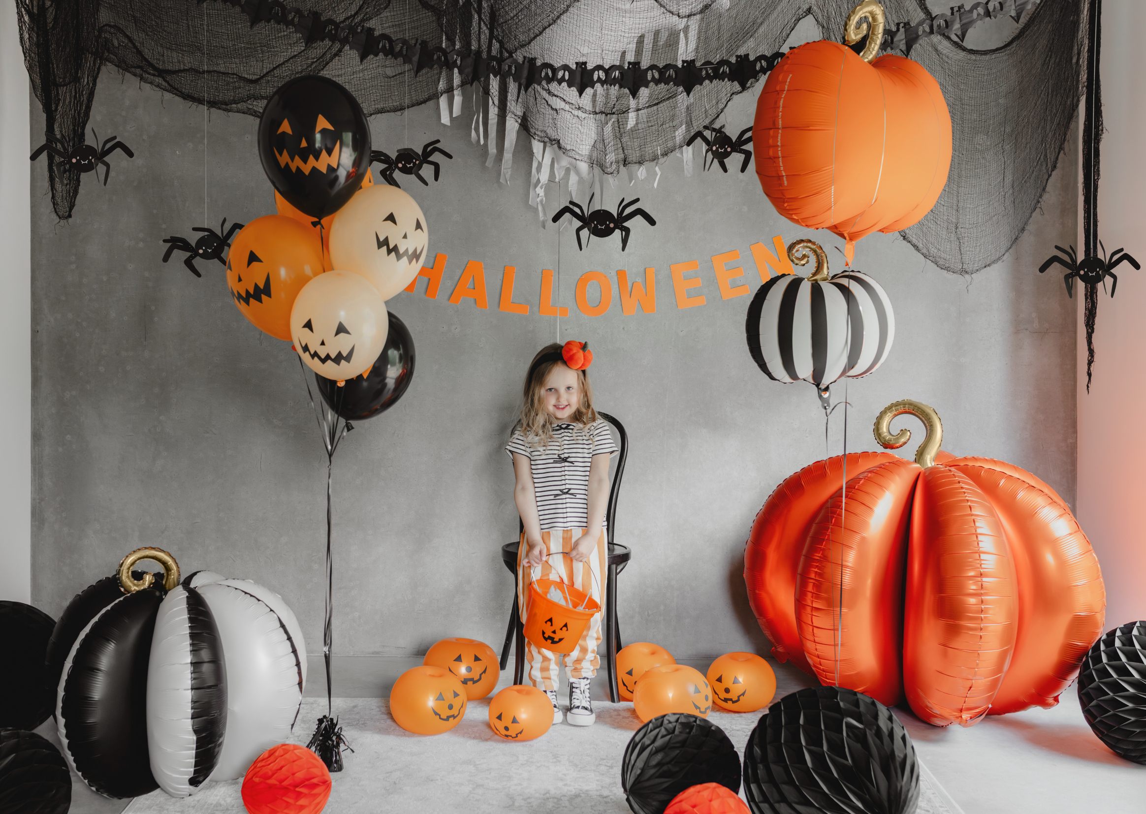 Pompoen oranje goud halloween herfst feest deco decoratie verjaardag