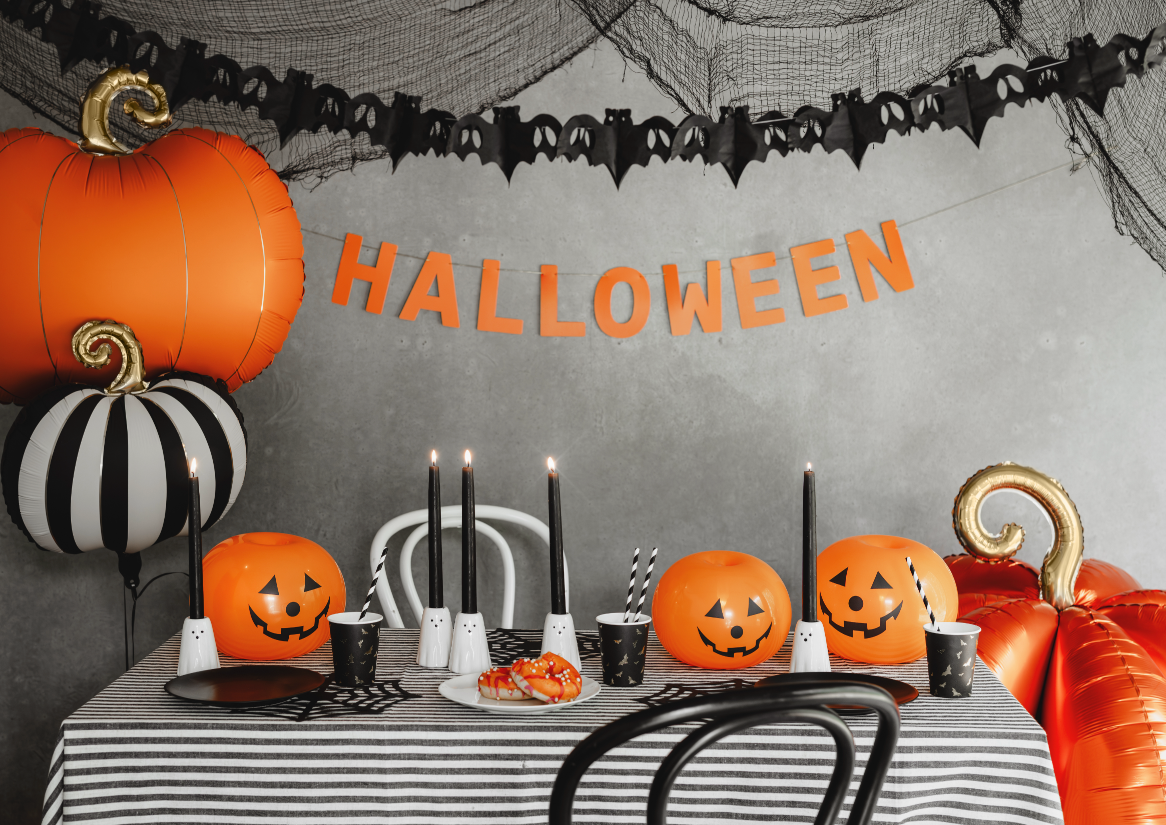 Pompoen oranje goud halloween herfst feest deco decoratie verjaardag