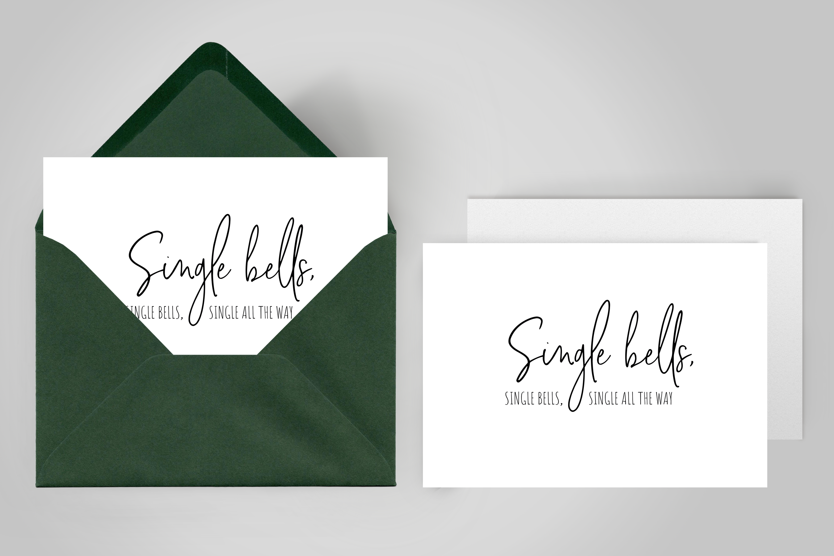 'Single Bells' Wenskaart - Christmas cheers sierlijk