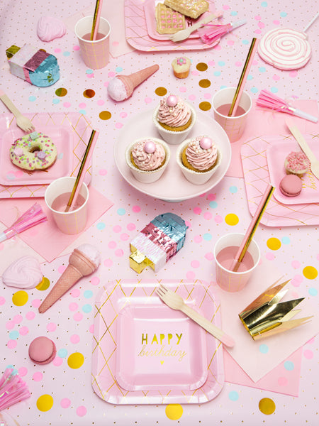 servetten licht roze feest deco verjaardag babyshower babyborrel communie lentefeest