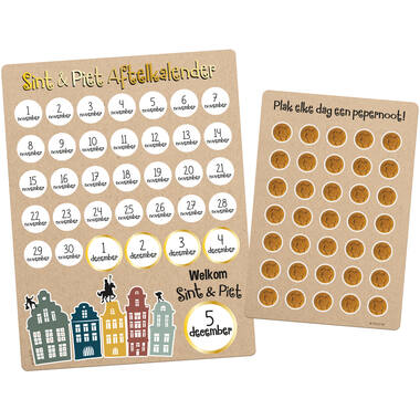 Aftelkalender Sinterklaas met stickers
