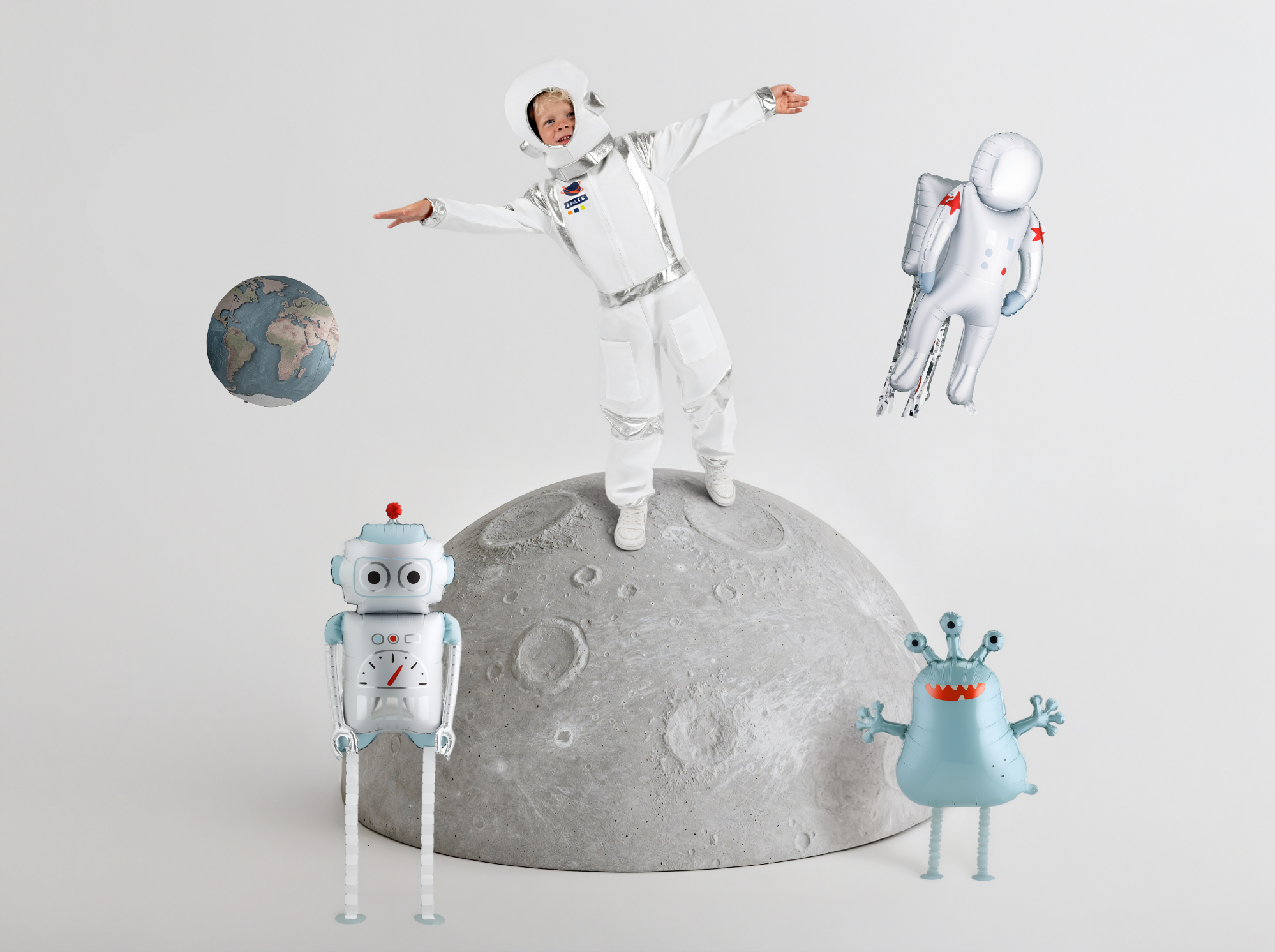 astronaut space ruimte folieballon ballon feesteversiering verjaardag deco decoratie