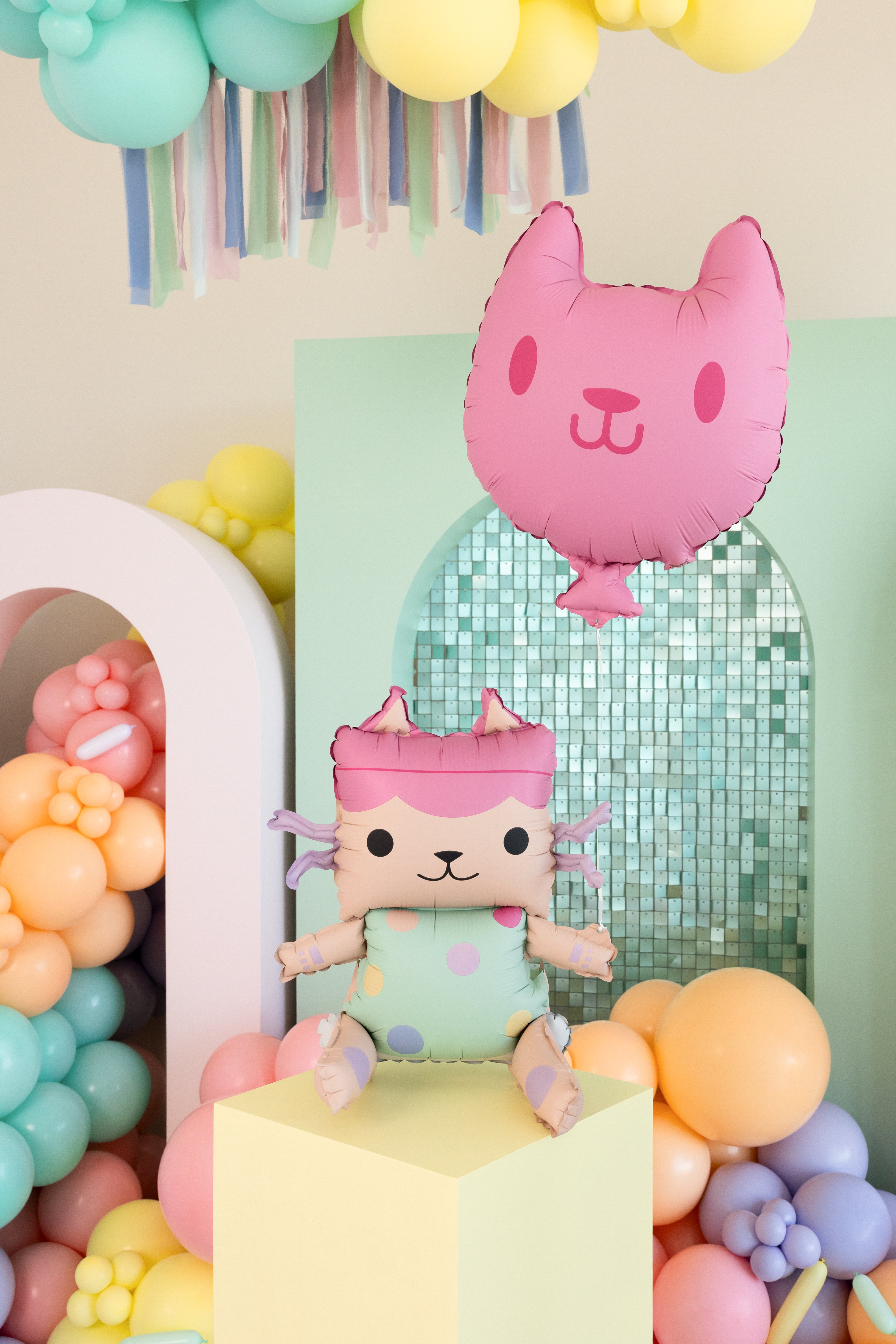 baby box kat gabby's dollhouse poppenhuis feest deco decoratie verjaardag ballon folieballon