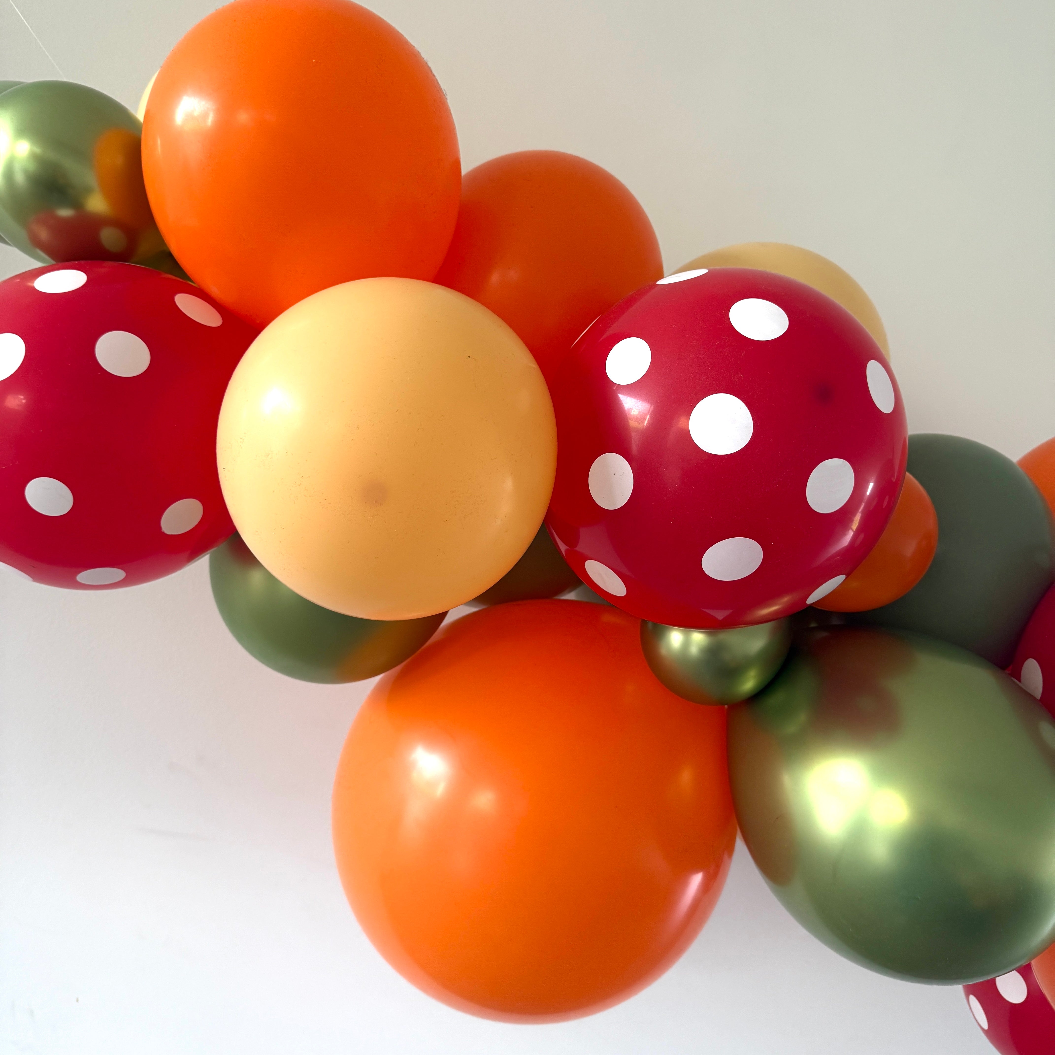 ballonslinger ballonnenboog paddenstoelen mushroom deco decoratie feestversiering verjaardag