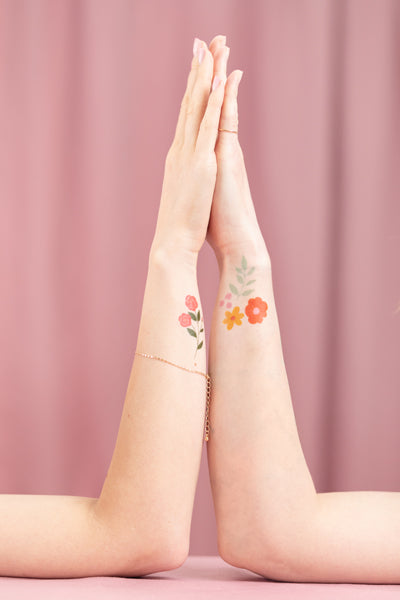 bloemen tattoos verkleden feest deco decoratie