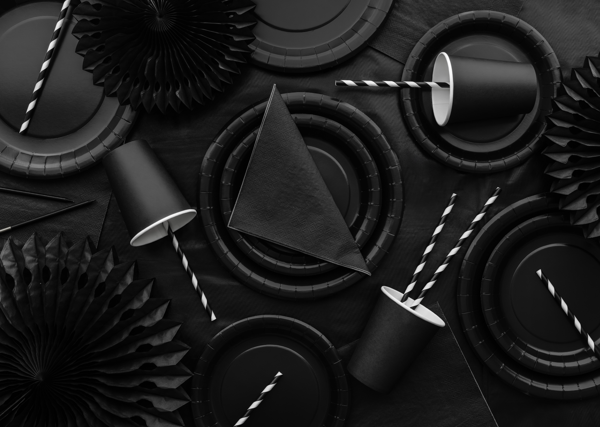 borden zwart feest deco decoratie verjaardag