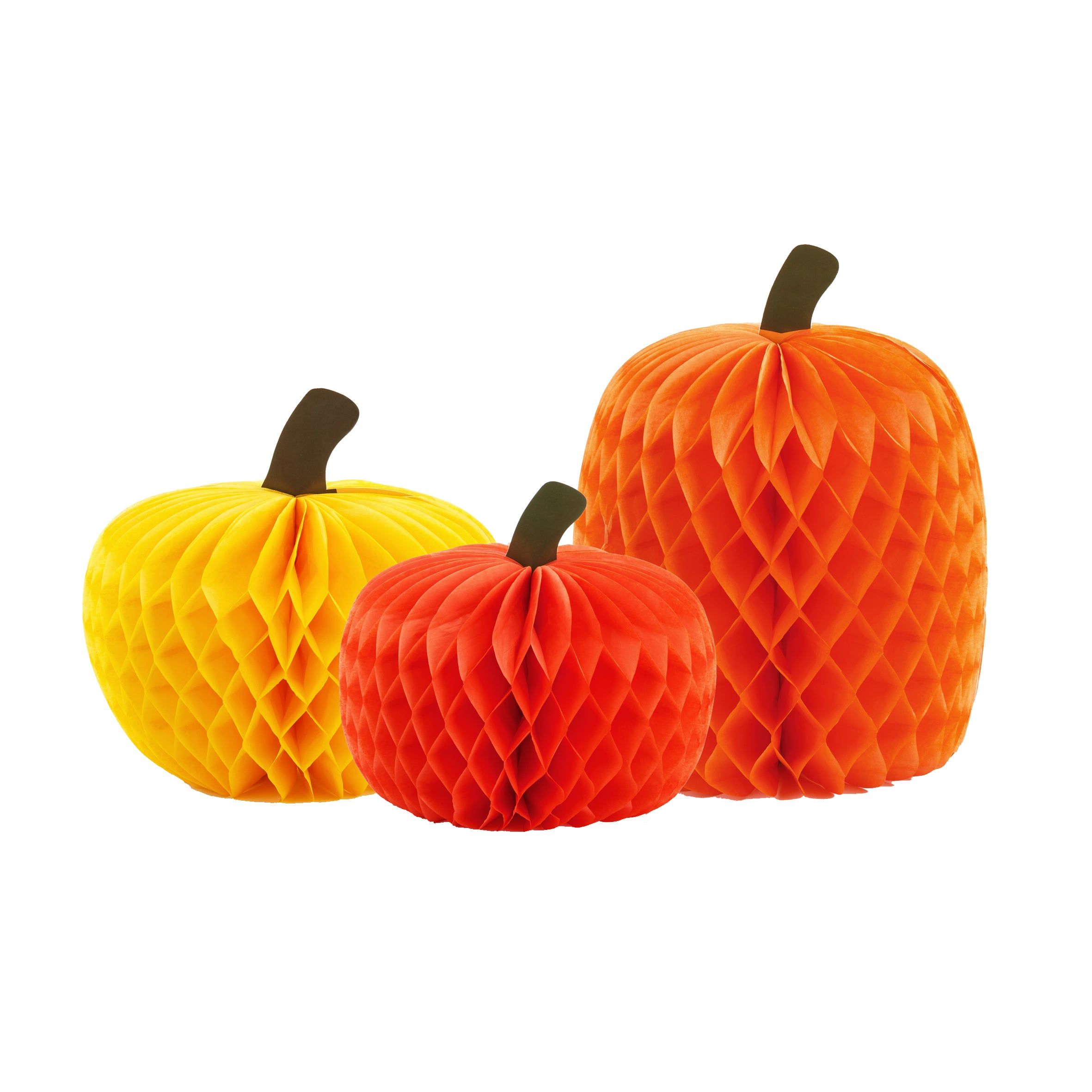 compositie van Studio Viertien pompoenen honeycombs geel oranje rood herfst halloween verjaardag feest deco decoratie