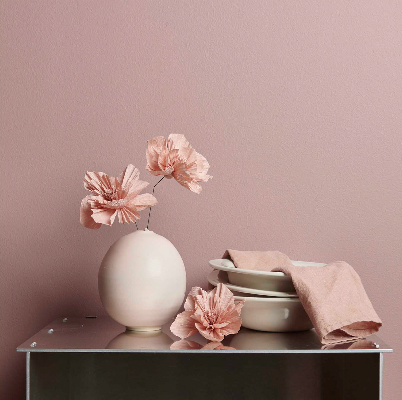 crepe papieren bloemen terracotta bloesem feest decoratie kinderkamer