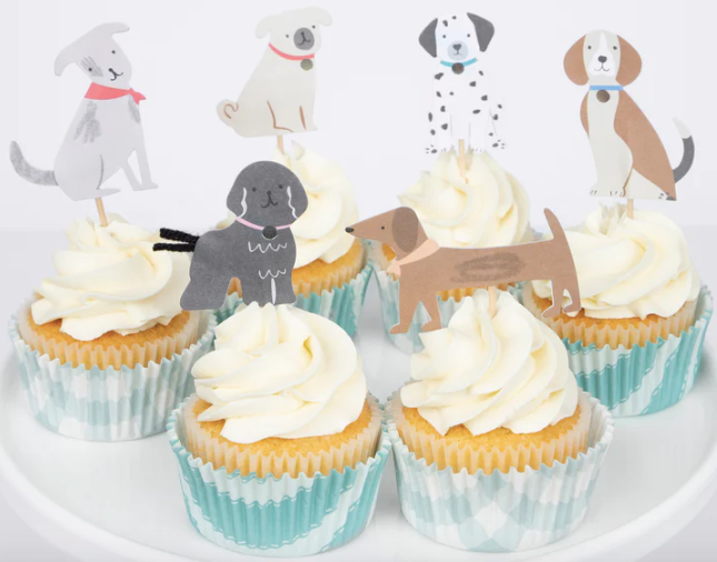 cupcake kit meri meri puppy hond feest decoratie verjaardag taart cake