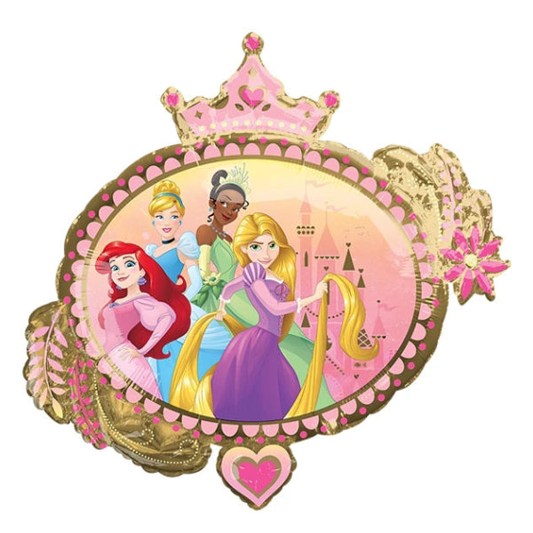 disney prinsessen ballon folieballon feest deco feestversiering verjaardag goud roze