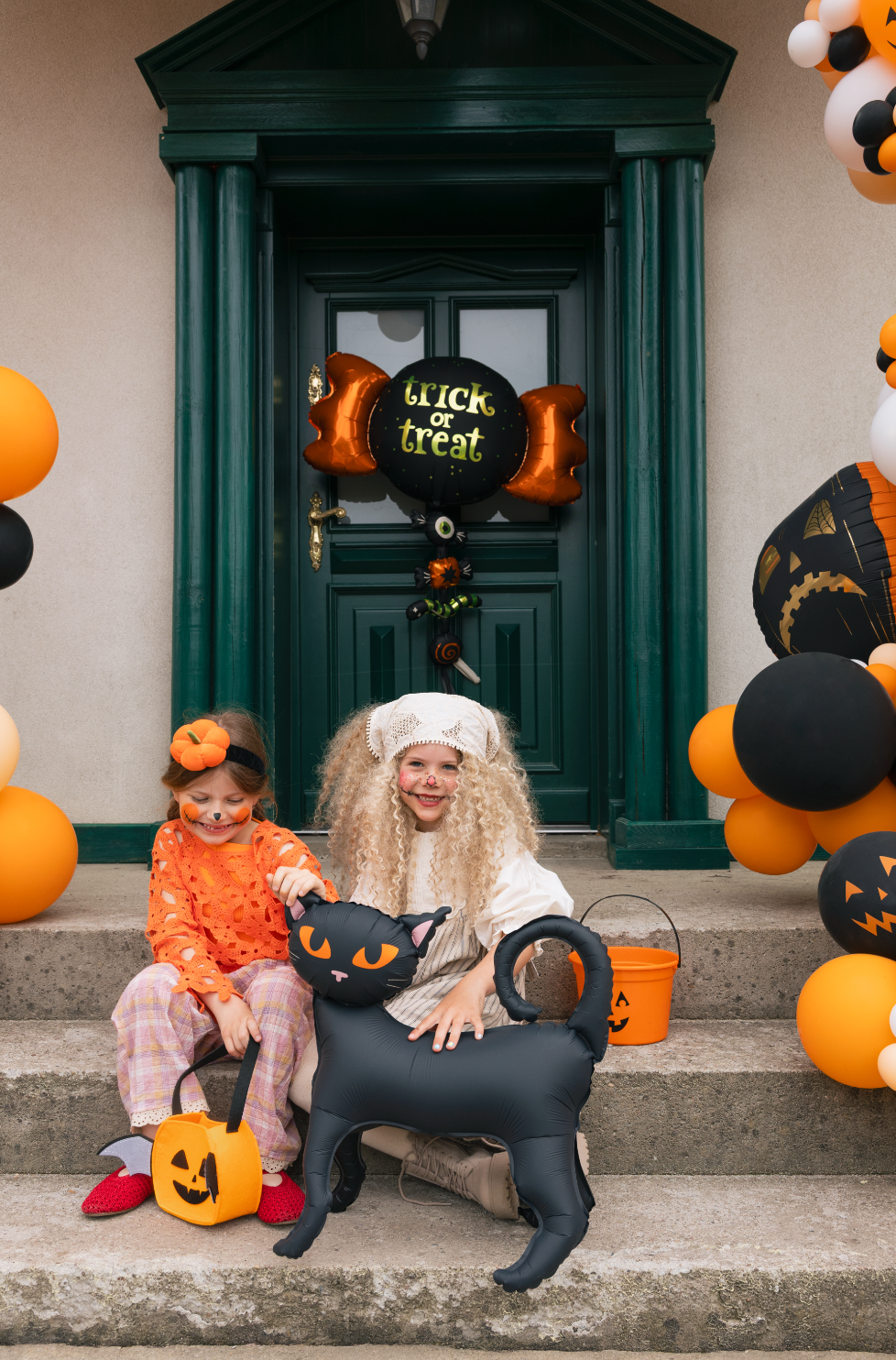 folieballok zwarte kat halloween deco decoratie feest
