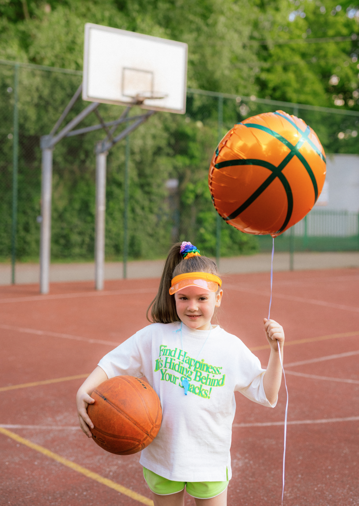 folieballon basket basketbal sport feest deco decoratie verjaardag oranje zwart