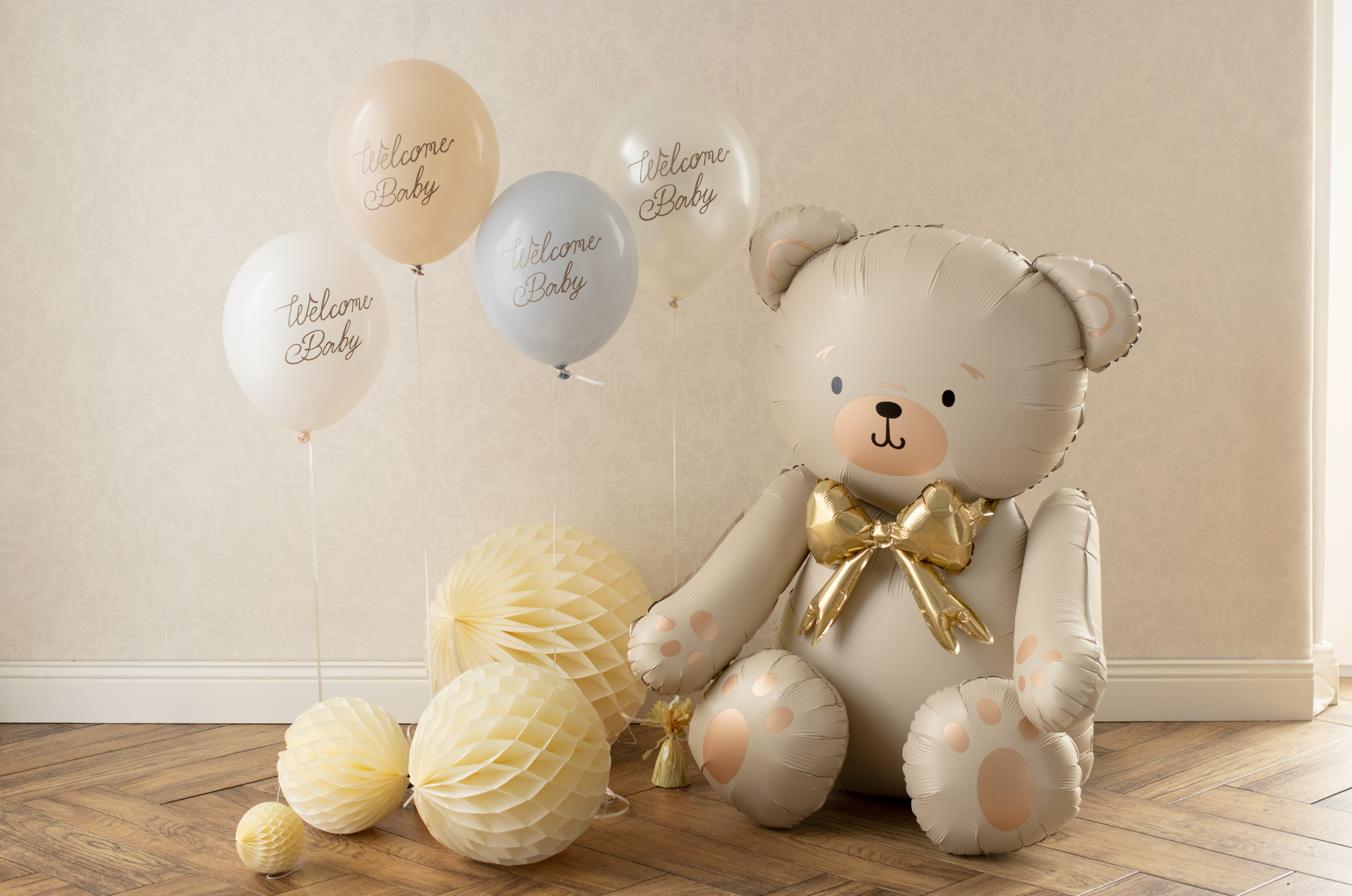 folieballon beer ecru baby babyshower feest deco decoratie babyborrel