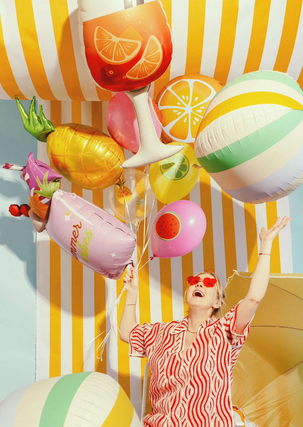 folieballon flamingo roze koraal feest zomer poolparty feest deco decoratie cocktail aperol spritz sinaasappel ananas strandbal