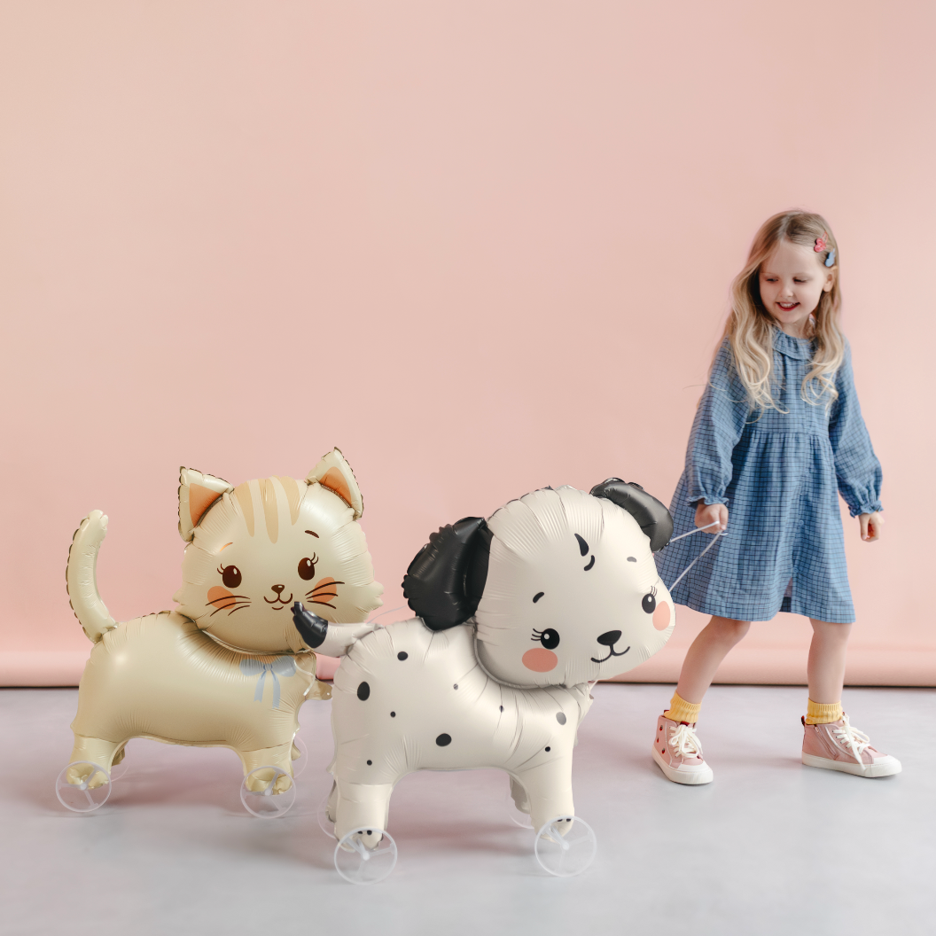 folieballon hond kat op wietjes feest deco decoraie feestversiering verjaardag dieren huisdieren