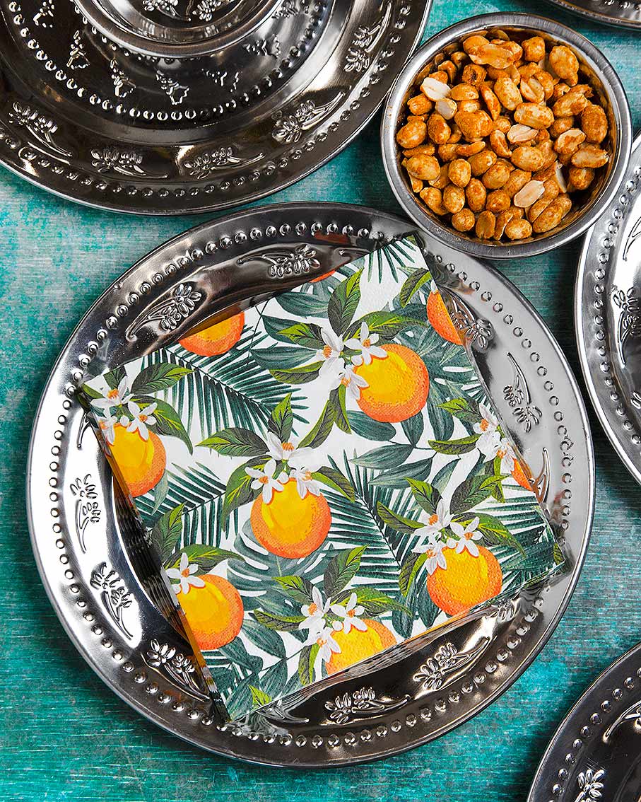 servetten citrus aperol spritz feest decoratie verjaardag zomer lente