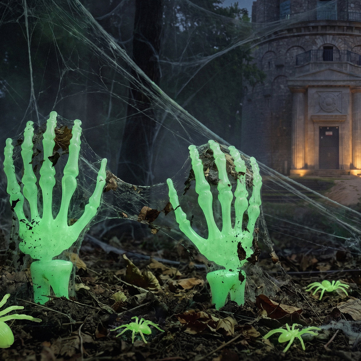 glow in the dark spinnen halloween