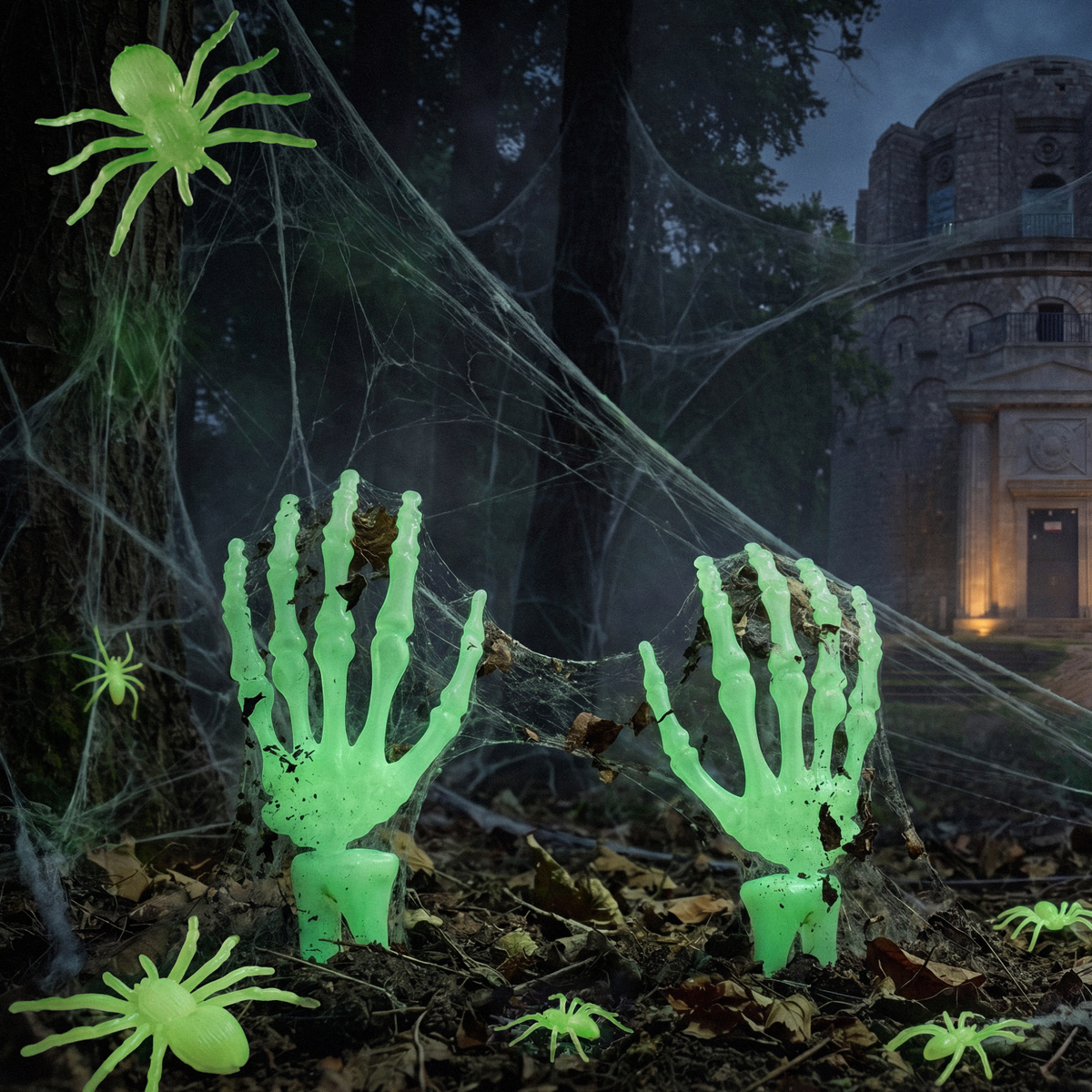 glow in the dark spinnen halloween