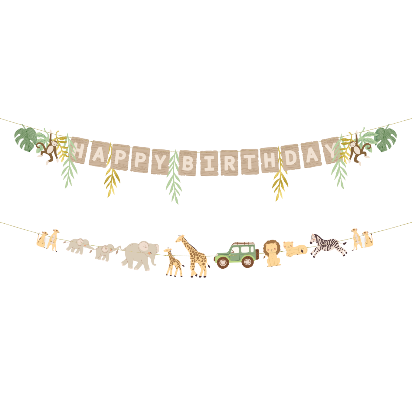 happy birthday safari slinger dieren jeep feest deco decoratie verjaardag