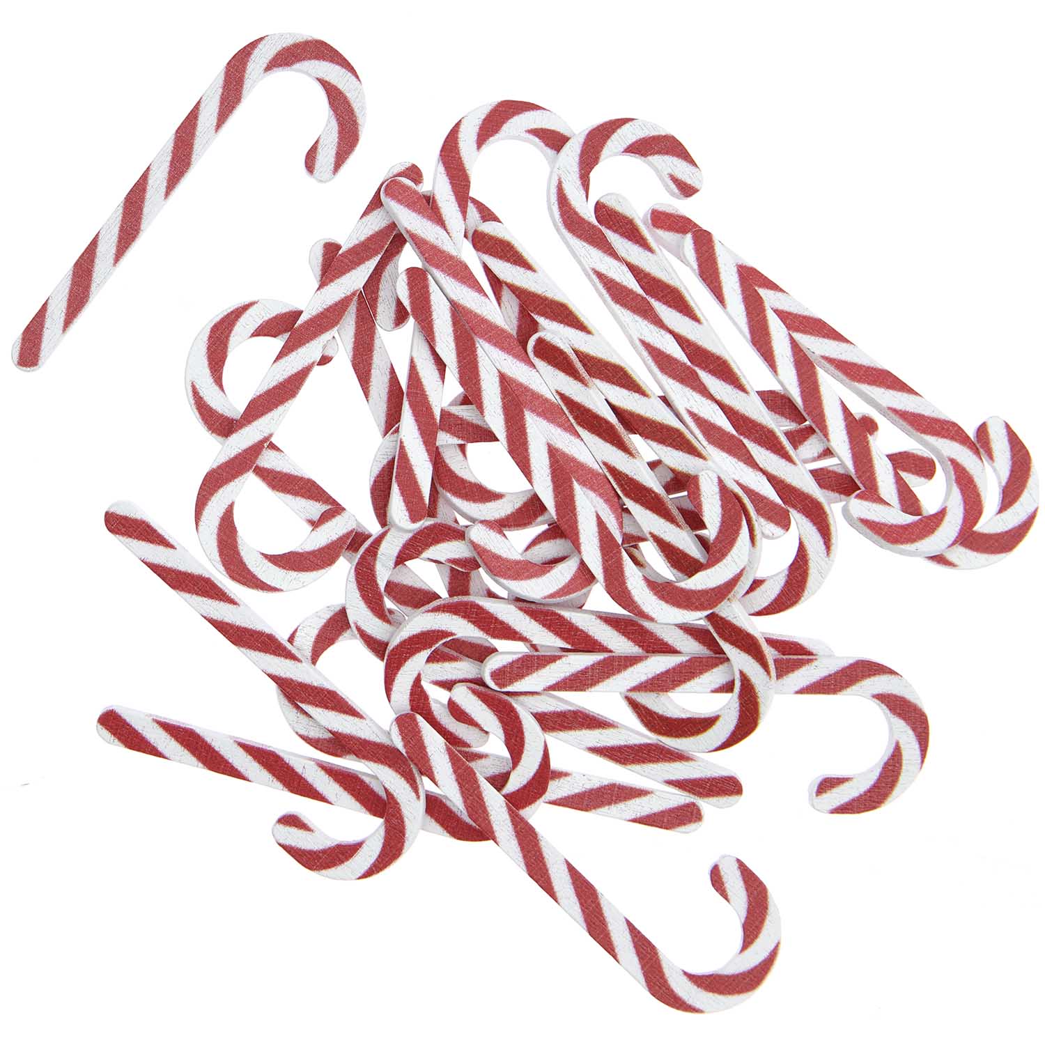 houten confetti candy cane snoepstokken wit met rood