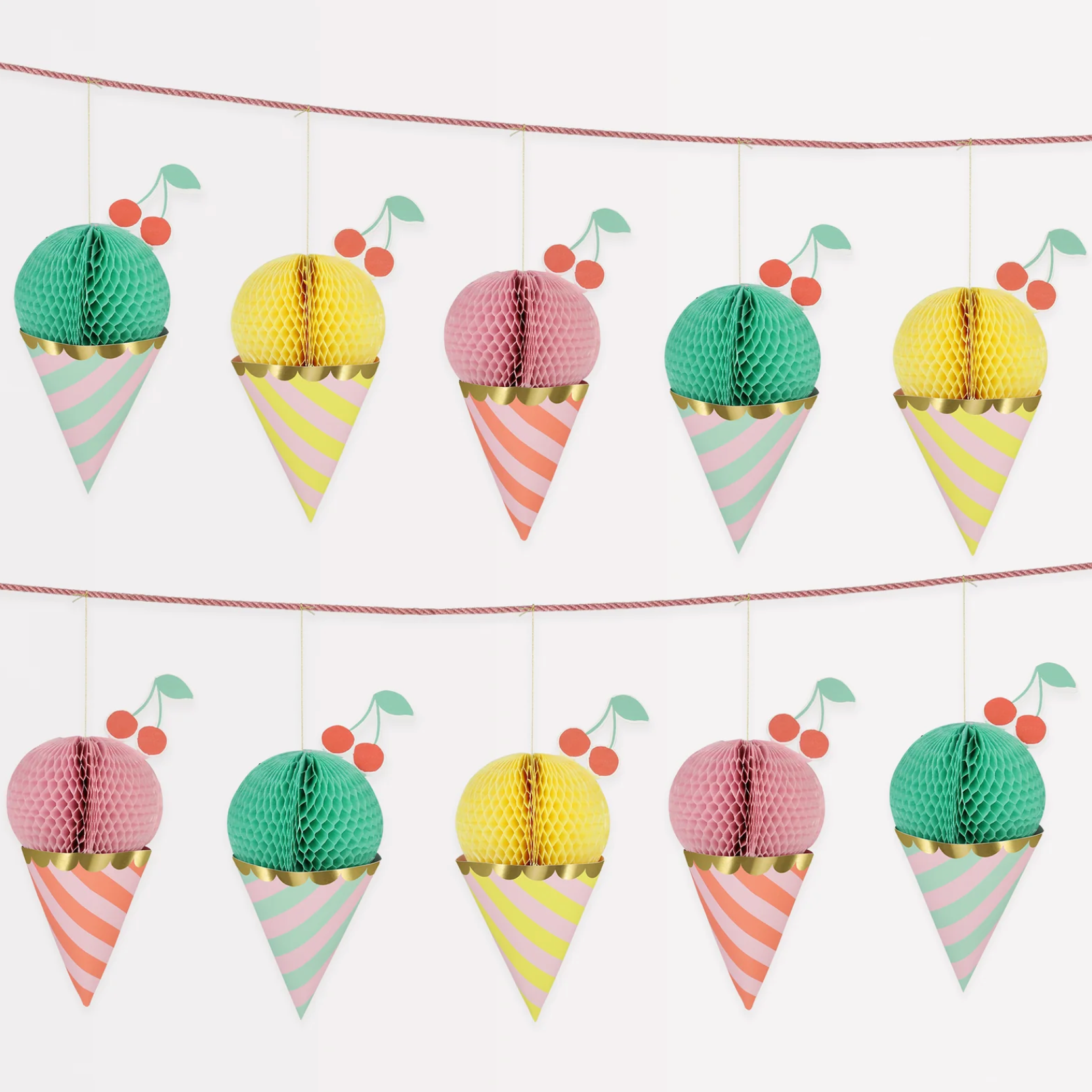 ijsjes slinger feest kleurrijk pastel deco decoratie verjaardag zomer warm weer