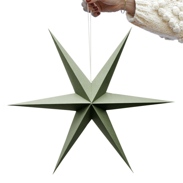 jade groen papieren sterren 30cm 40cm deco Kerst