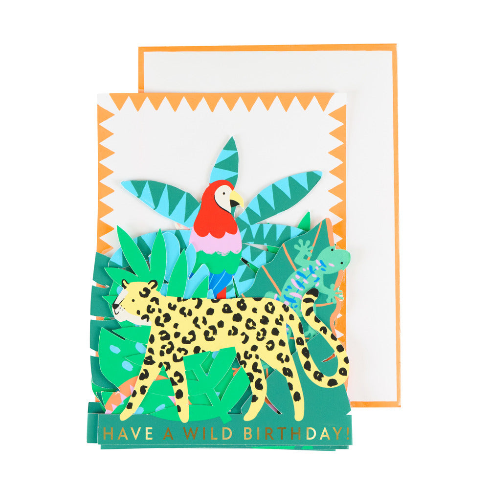 jungle dieren centerpiece kaart verjaardag happy birthday meri meri 2
