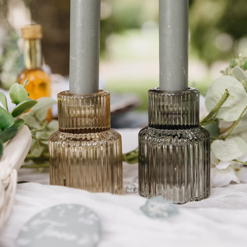 kaarsenhouder kandelaar groen eucalyptus glas