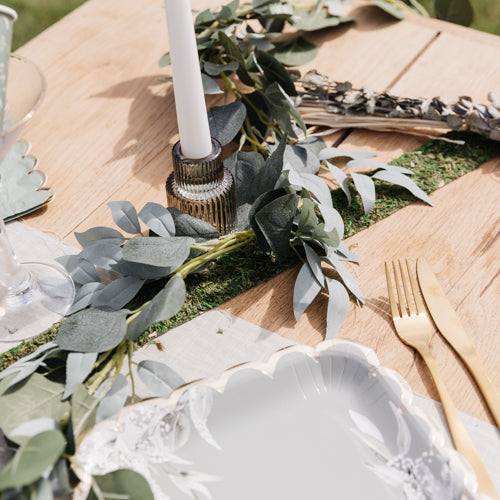 kaarsenhouder kandelaar groen eucalyptus glas