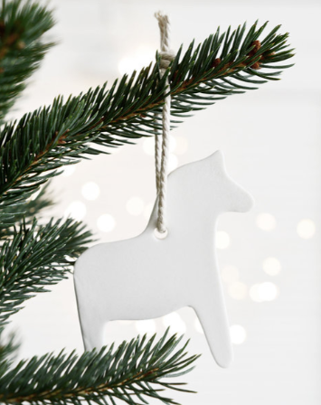 klei ornament dala paard wit kerstboom kerstbal kerst deco decoratie delight departement