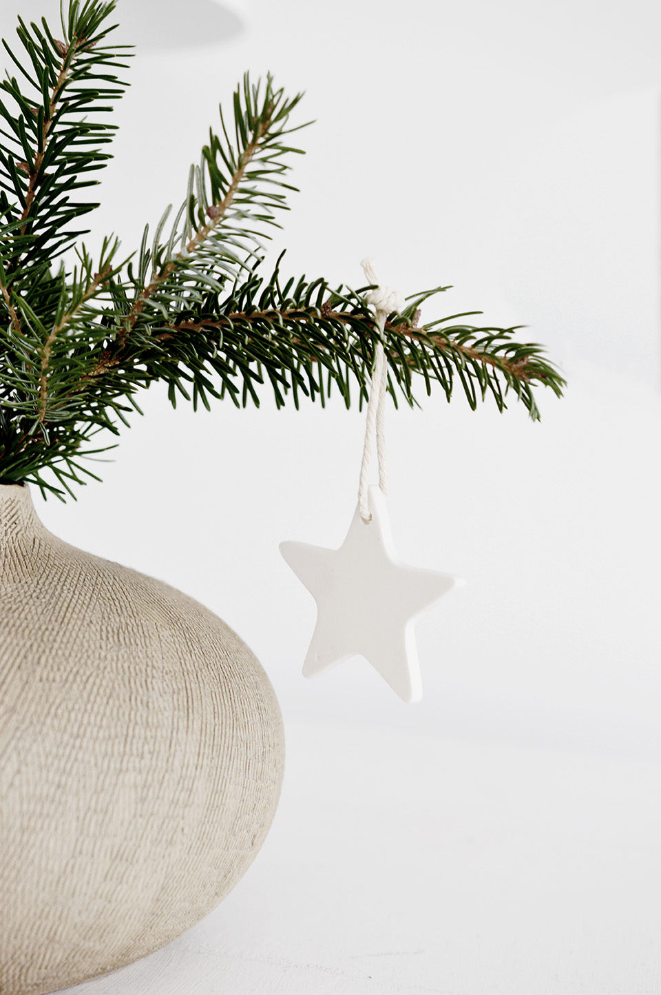 klei ornament ster wit kerstboom kerstbal kerst deco decoratie delight departement