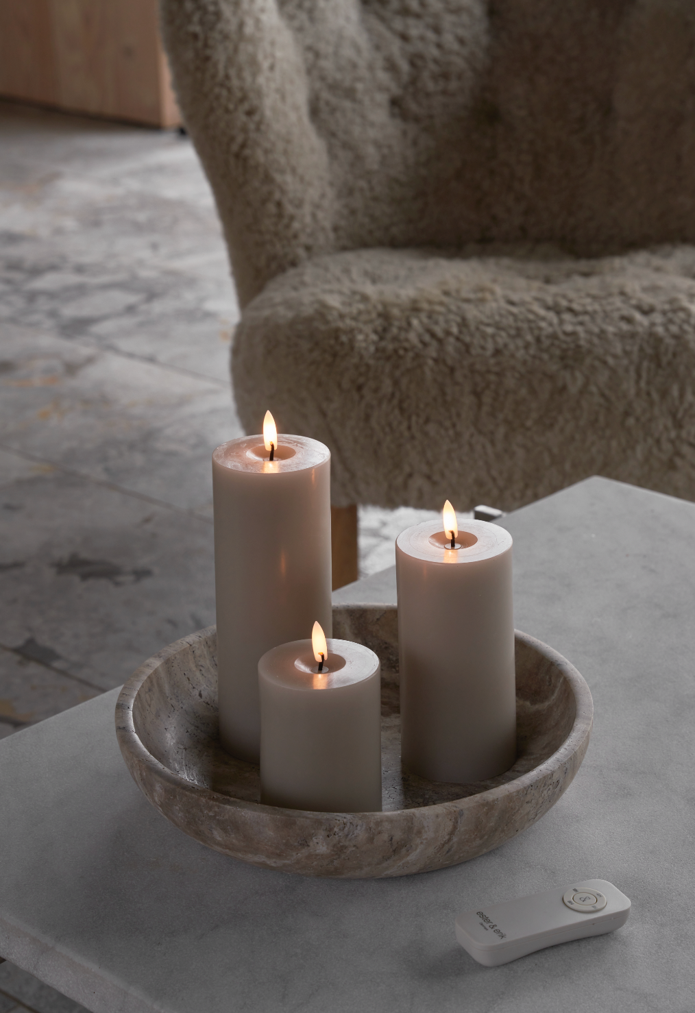 nougat note taper kaars 30cm ester & erik kerstmis winter herfst feest deco decoratie