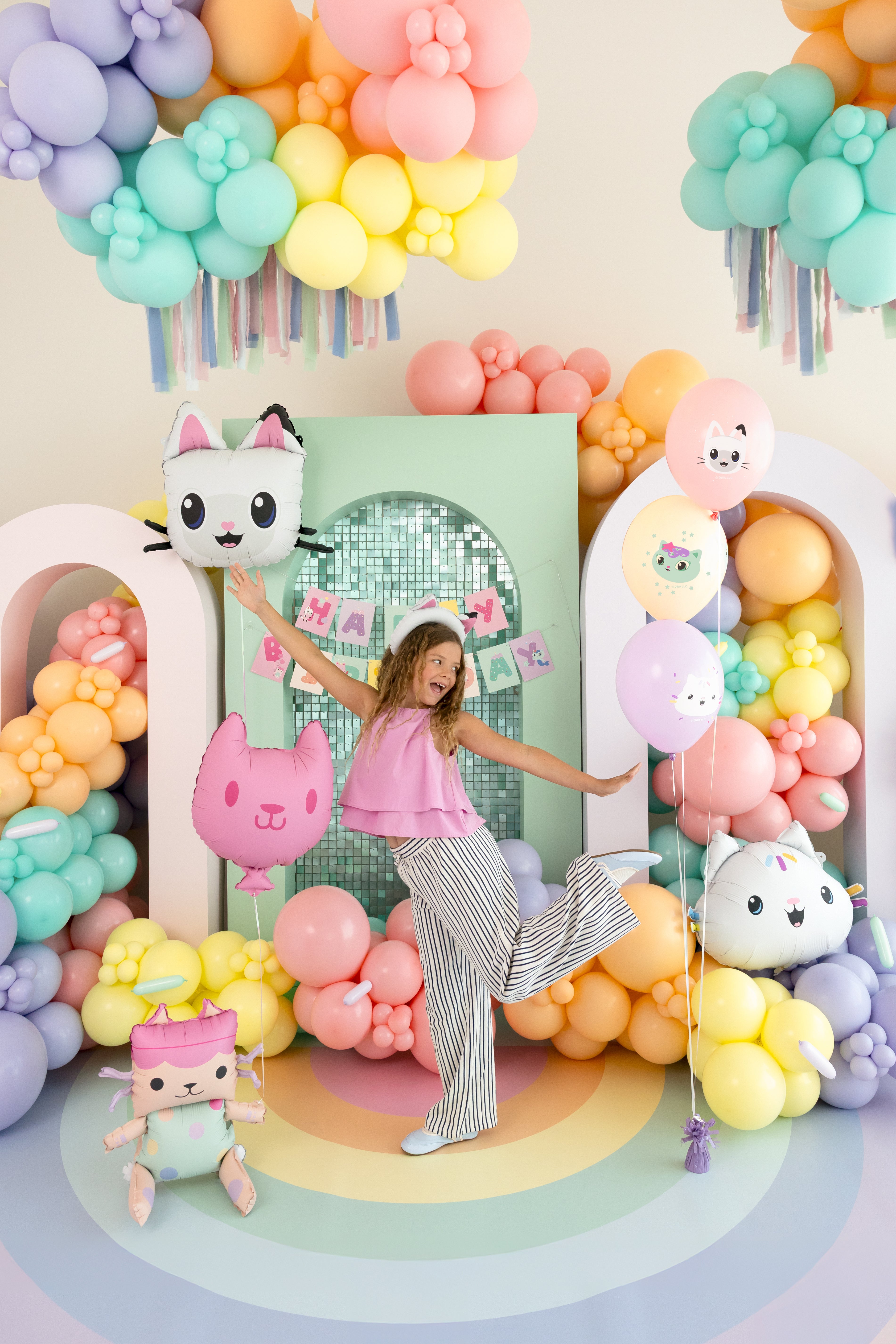 pandy paws gabby's dollhouse ballon feest gabby's poppenhuist deco decoratie verjaardag
