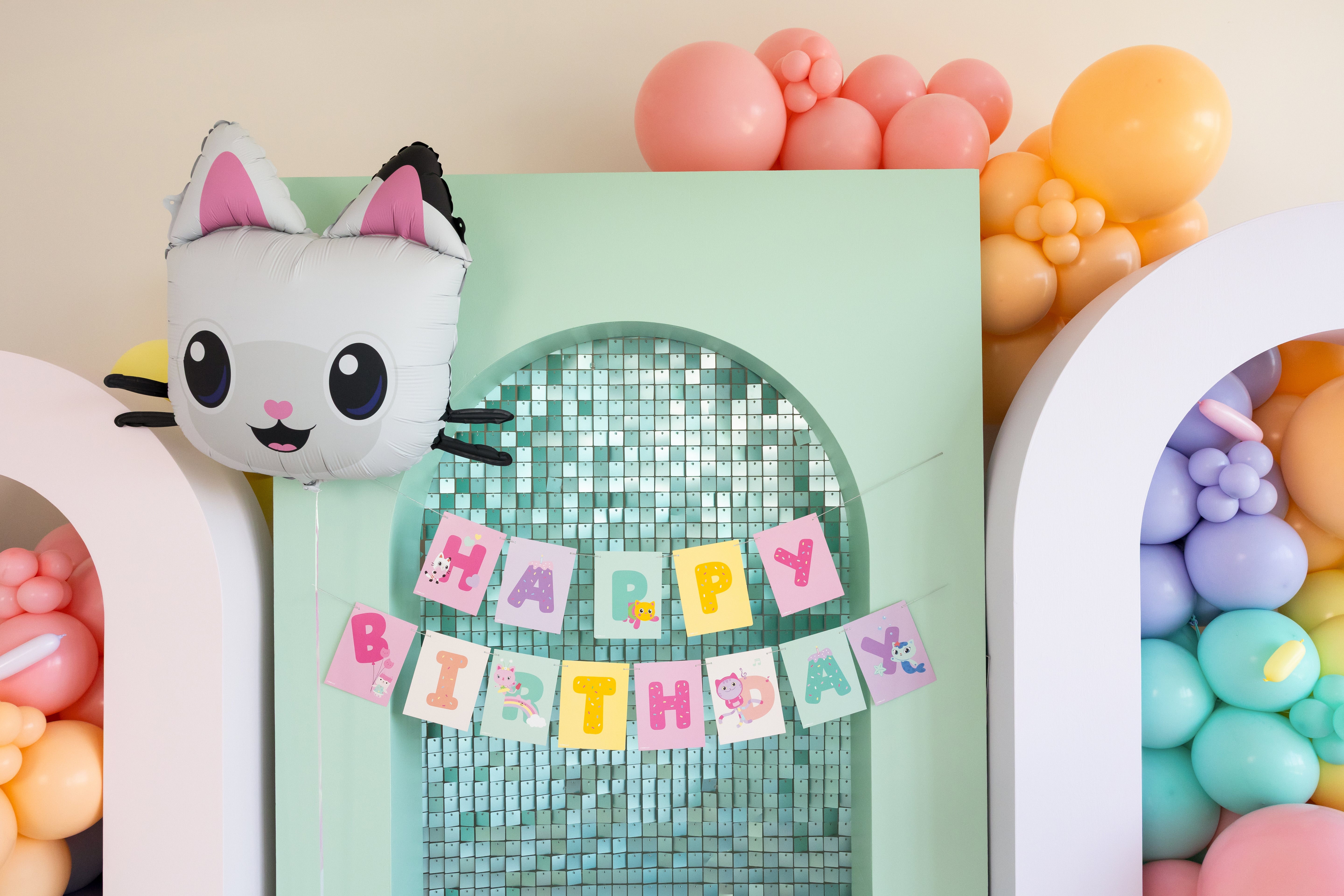 pandy paws gabby's dollhouse ballon feest gabby's poppenhuist deco decoratie verjaardag