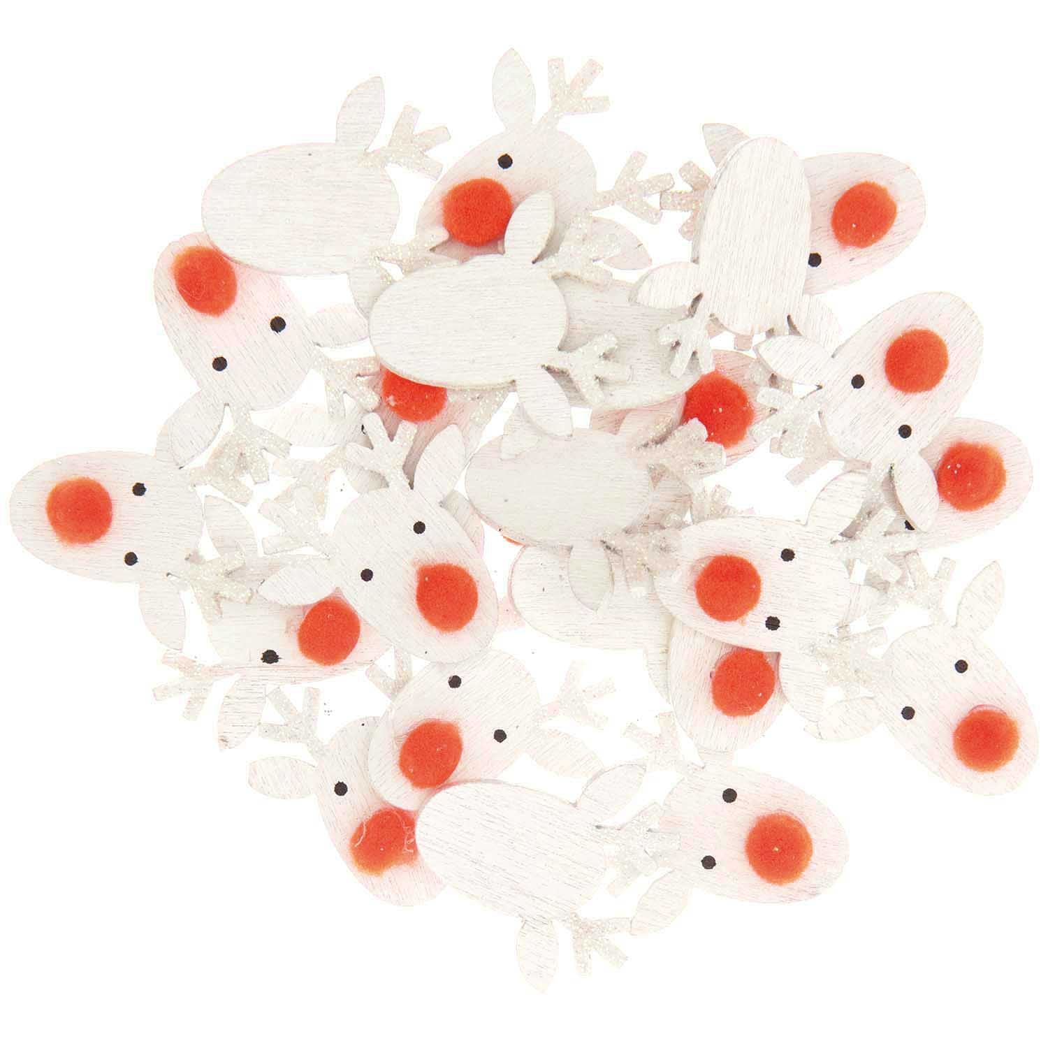 rendier confetti wit hout rode pompon neus