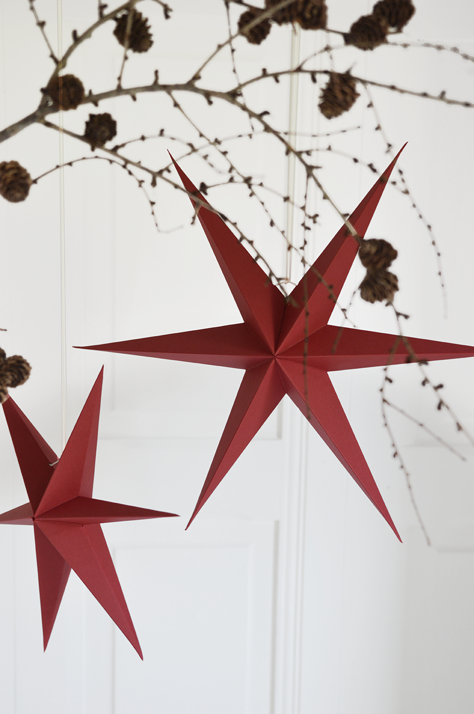 rode papieren luxe sterren 30cm 40cm Kerst deco winter Delight departement