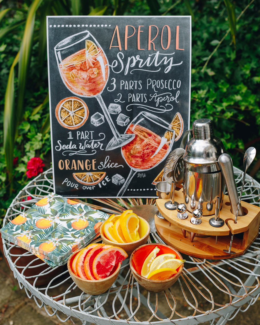 servetten citrus aperol spritz feest decoratie verjaardag zomer lente