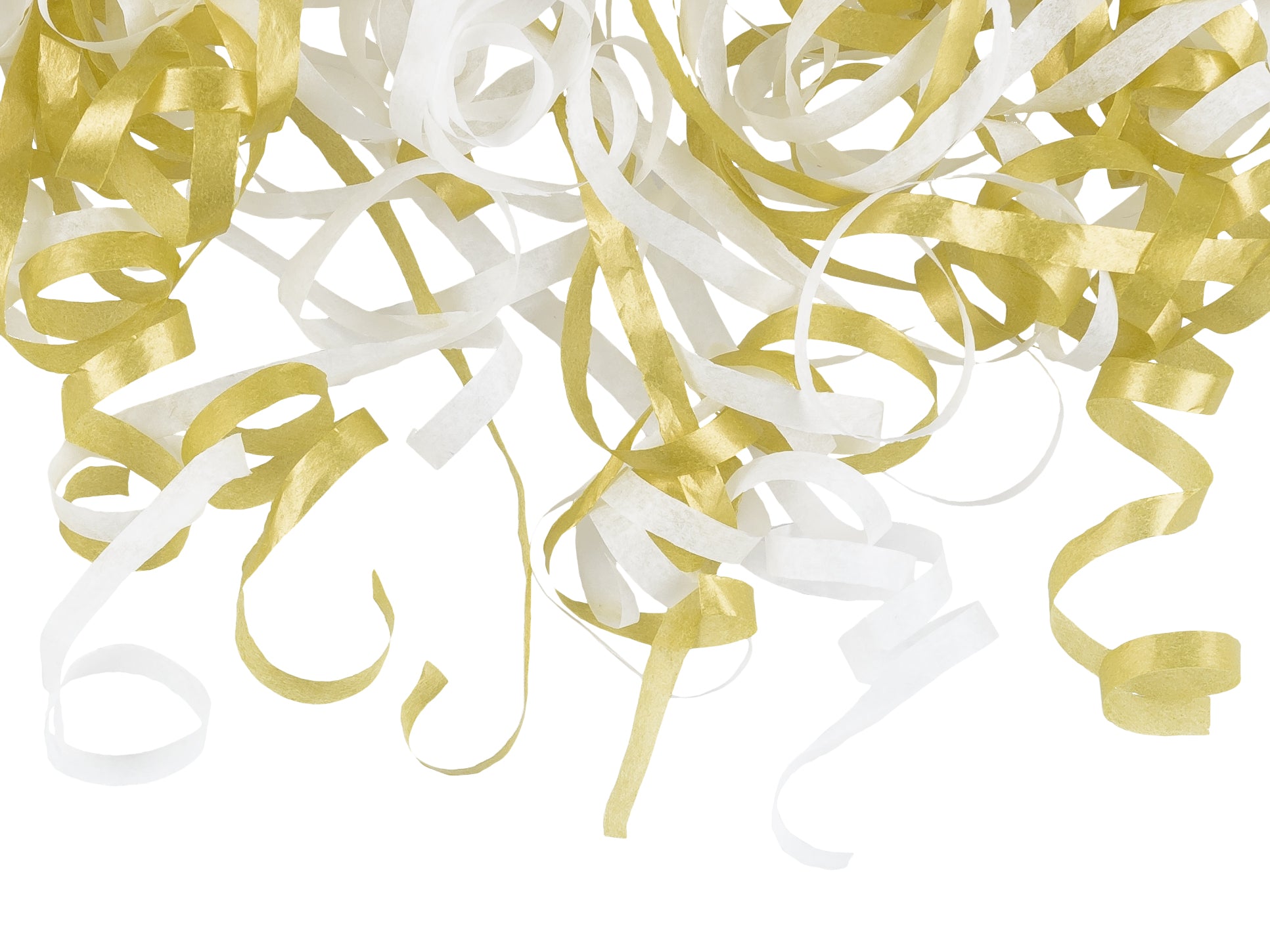 serpentines kanon streamers goud wit geel huwelijk jawoord feest vieren