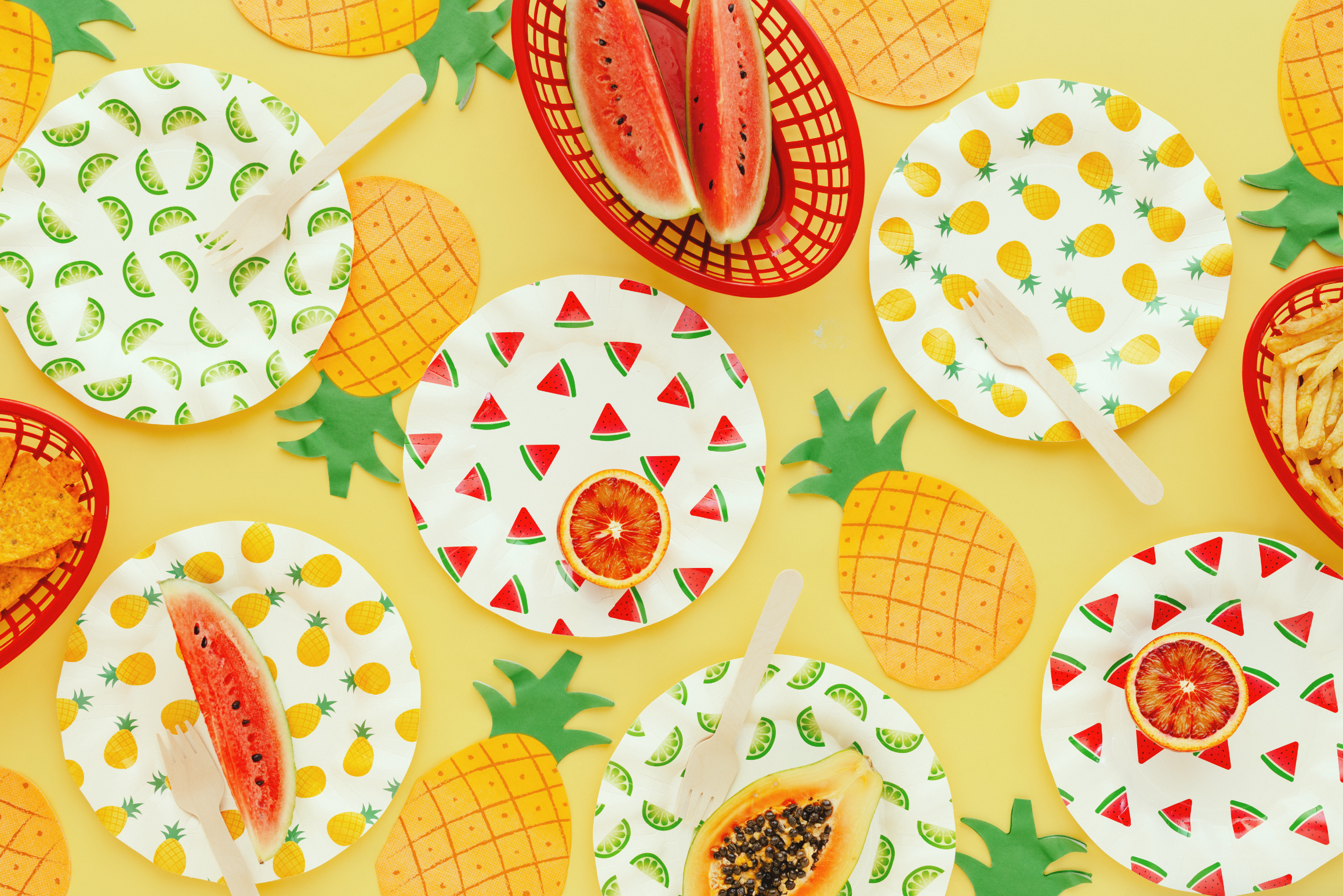servetten ananas fruit zomer feest deco decoratie verjaardag sponge bob