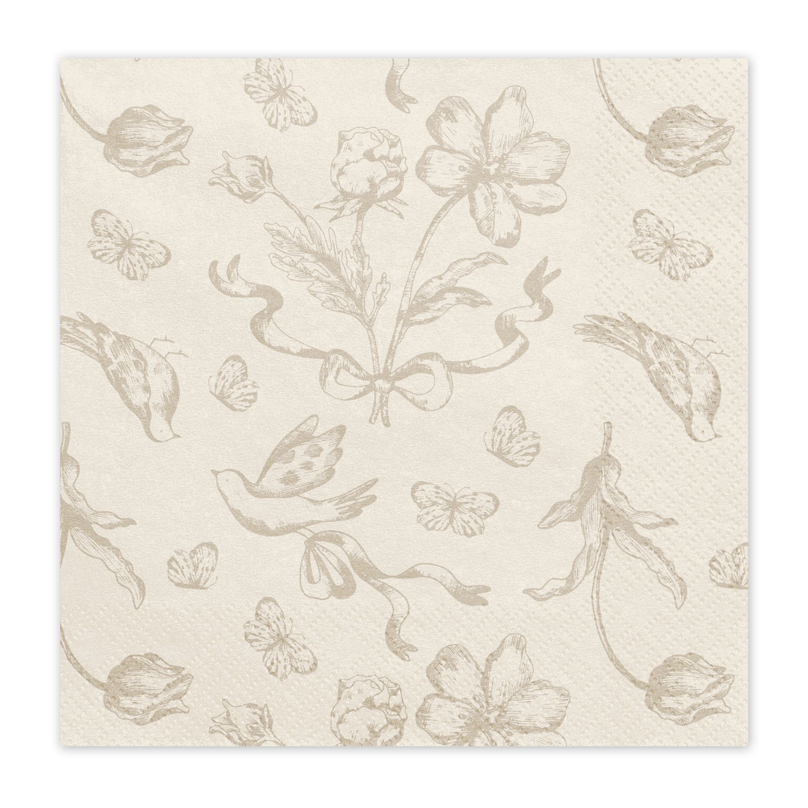 servetten creme bloemen feest deco decoratie verjaardag baby