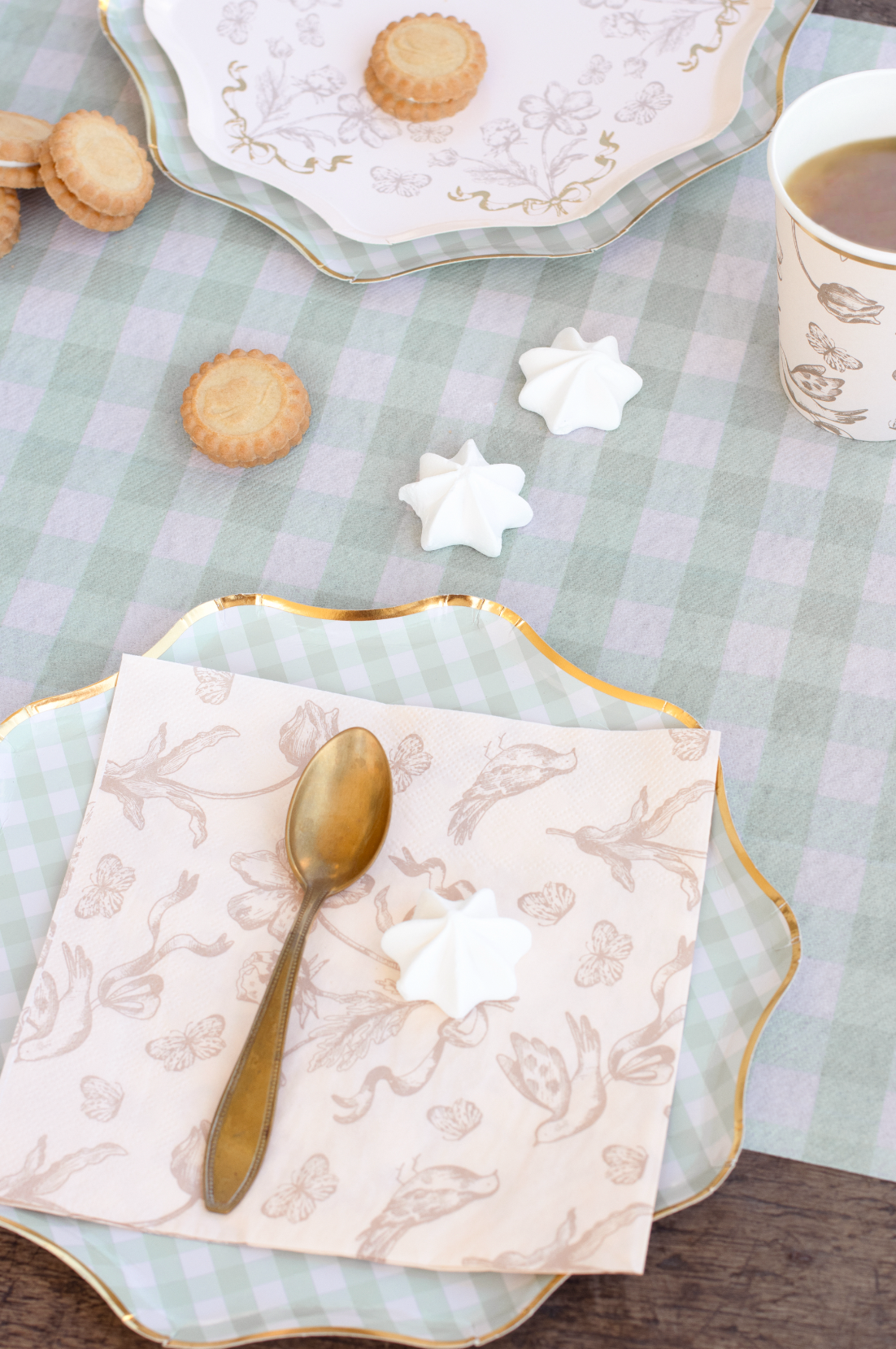servetten creme bloemen feest deco decoratie verjaardag baby
