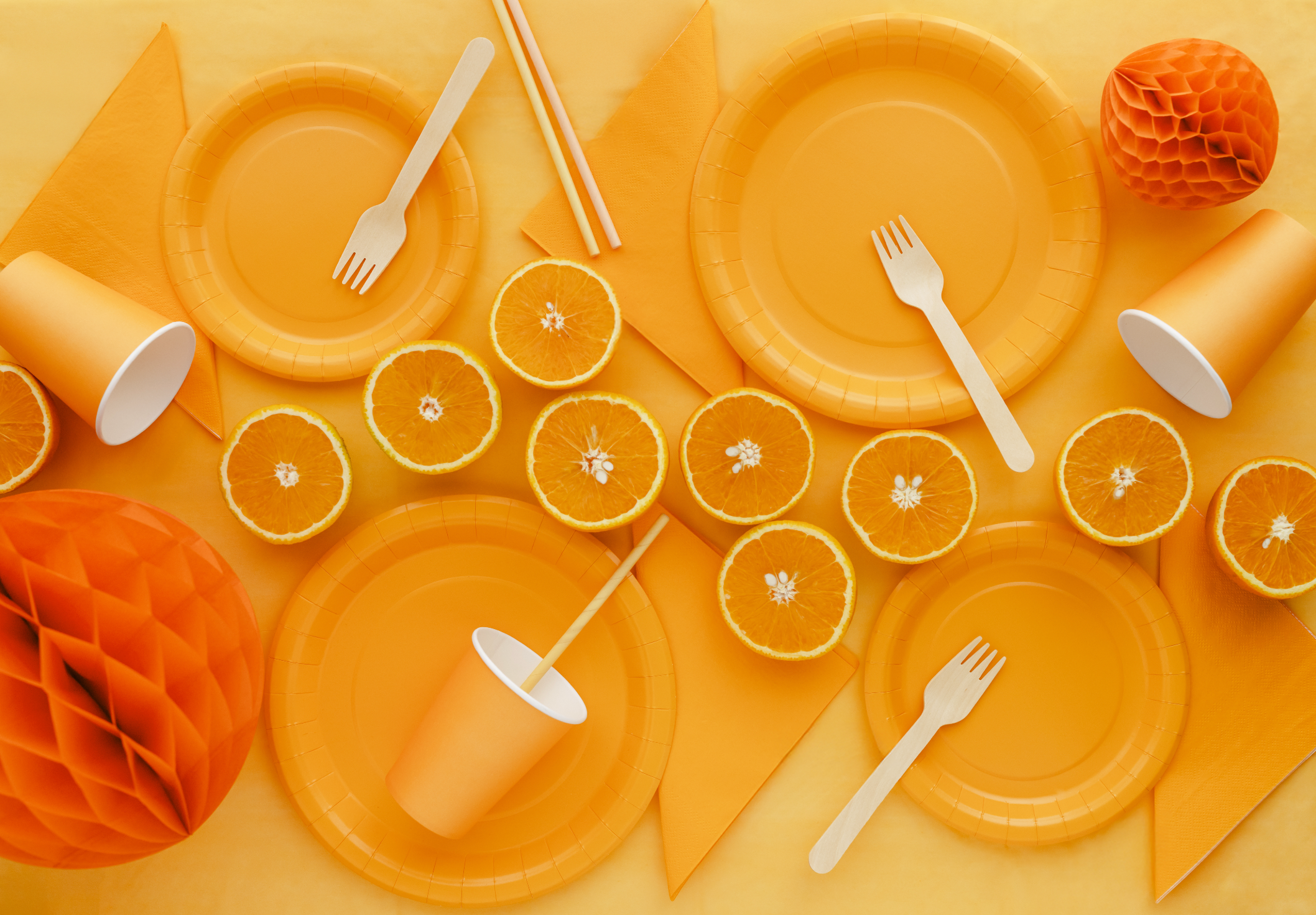 servetten fel oranje feest deco decoratie verjaardag