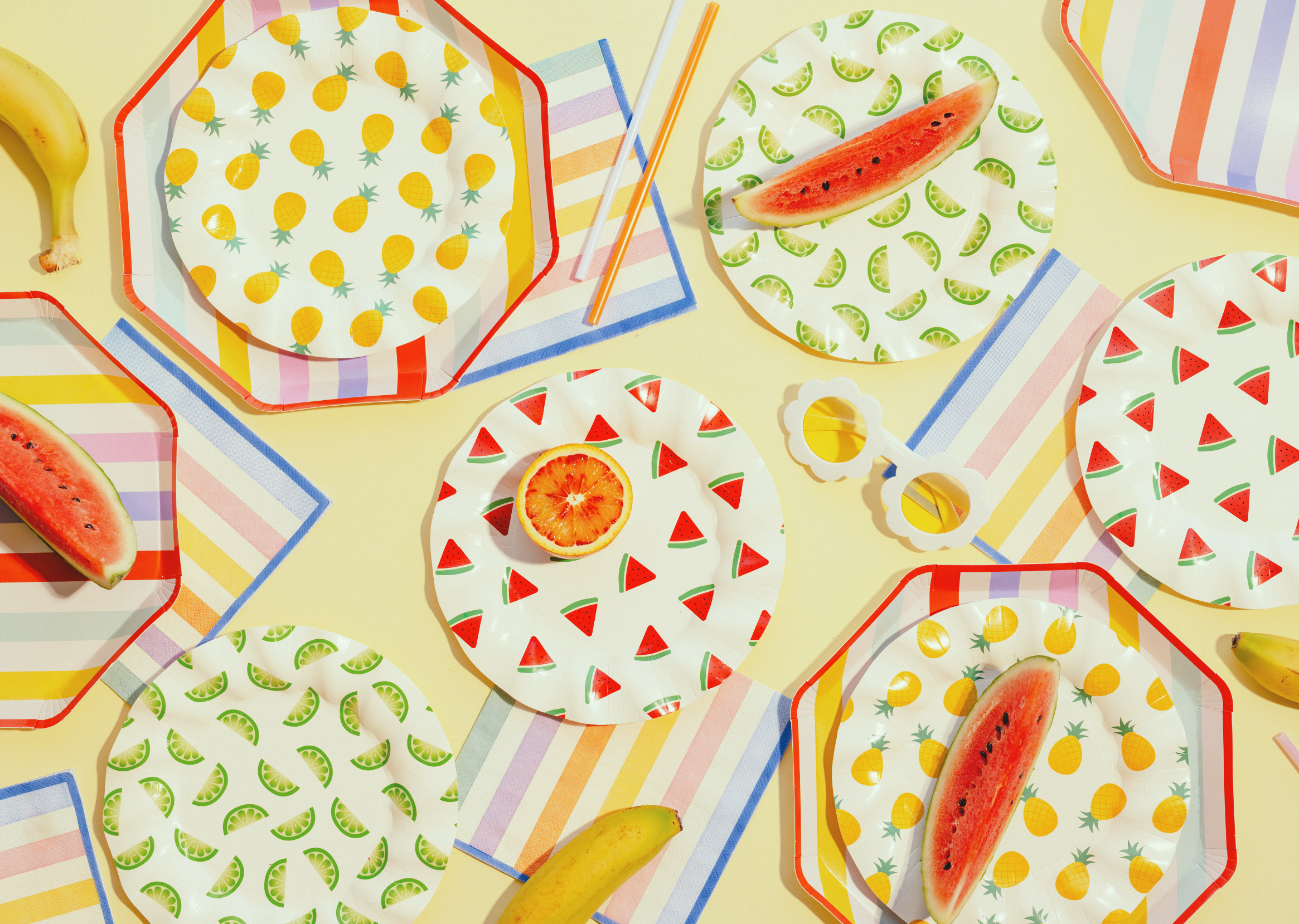 servetten strepen kleurrijk feest deco decoratie verjaardag zomer pastel