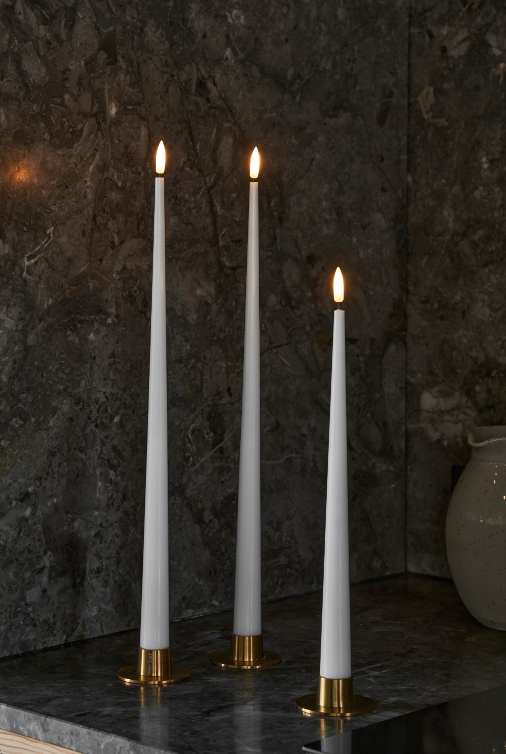 silky wit taper kaars ester & erik 30cm kaarsen winter herfst kerstmis feest deco decoratie
