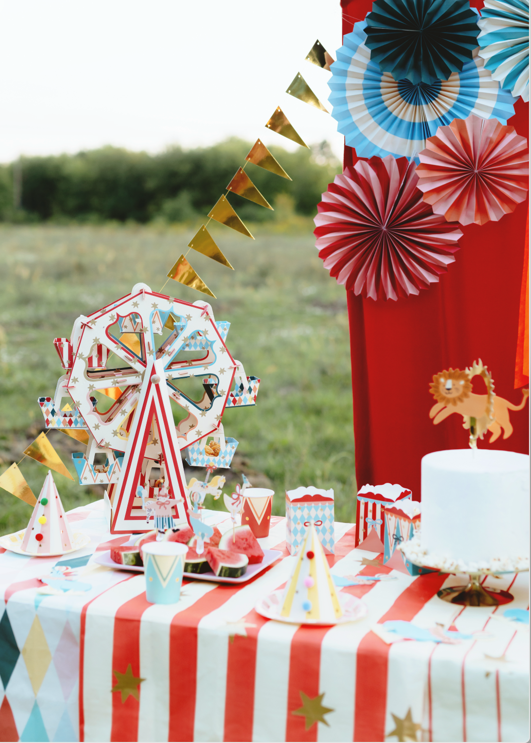 snack reuzenrad snoep snacks popcorn circus feest deco decoratie centerpiece dessert tafel kinder