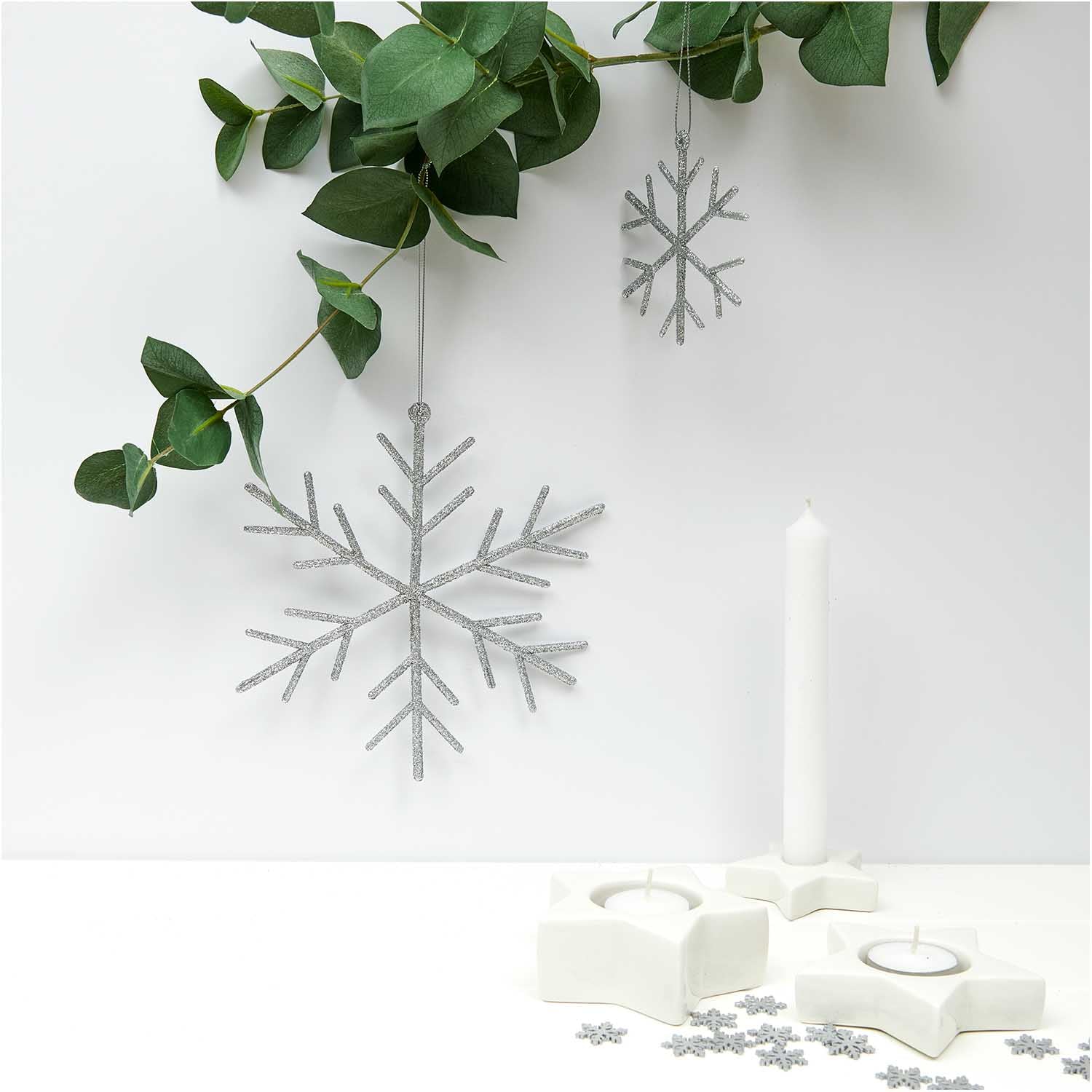 sneeuwvlok confetti hout zilver frozen kerst