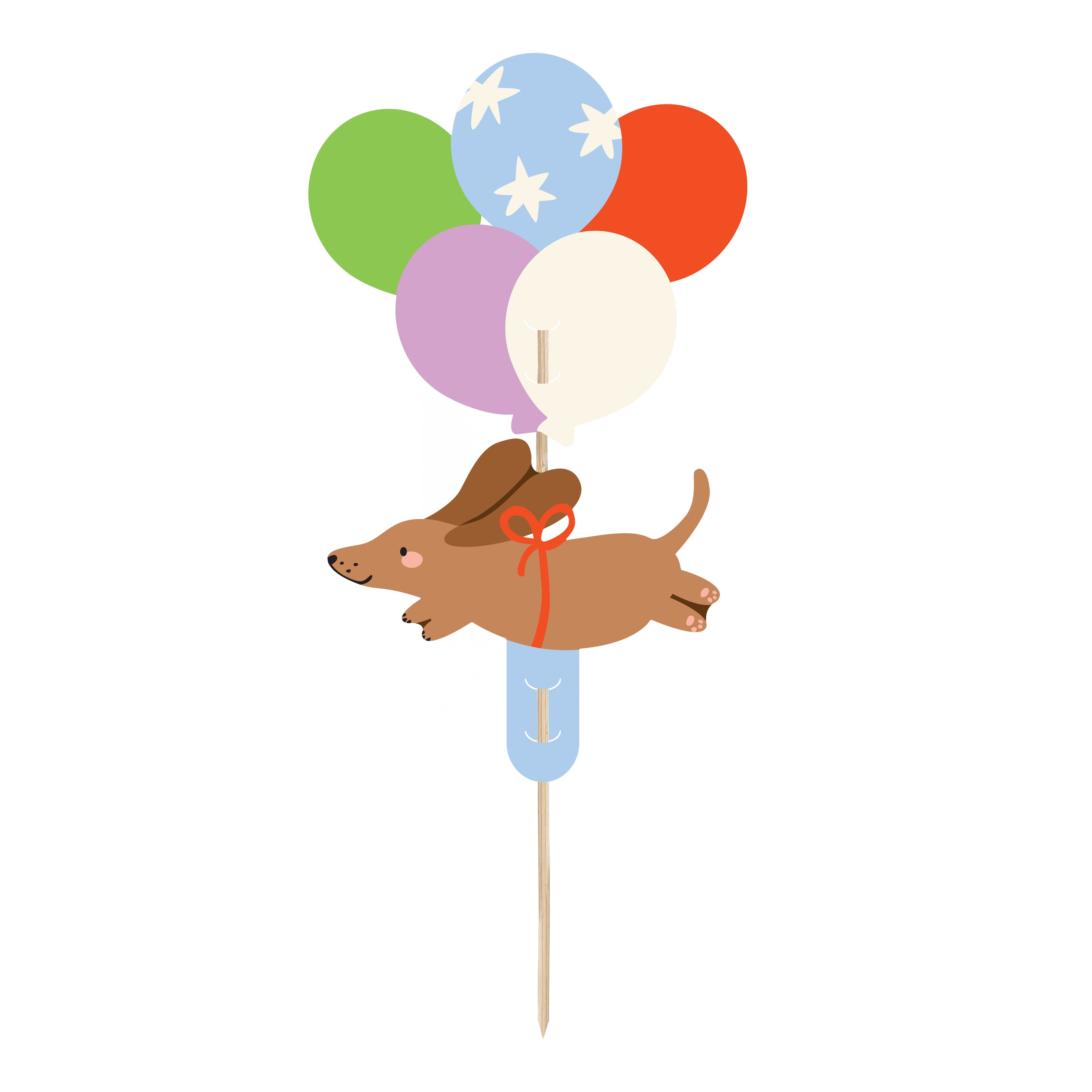 taarttopper hond teckel feestversiering verjaardag deco decoratie